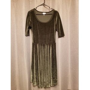 Lularoe Nicole - Olive Green Velvet